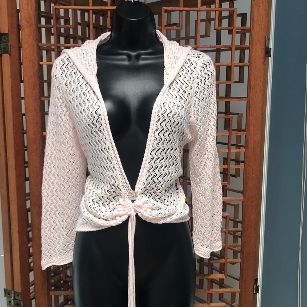 Calvin Klein pink hooded sweater. Size L